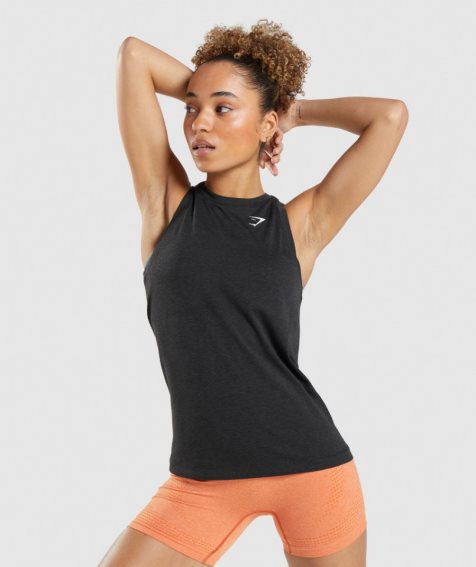 Women's Gymshark Vital Seamless 2.0 Light Tanks Black | CA 0N81AD